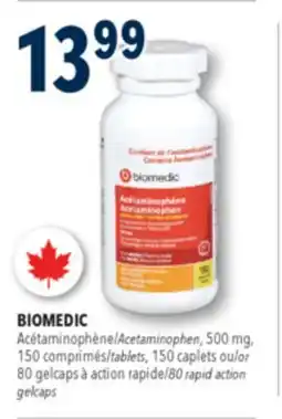 Familiprix Biomedic extra strength acetaminophen tablets for adults 150un offer