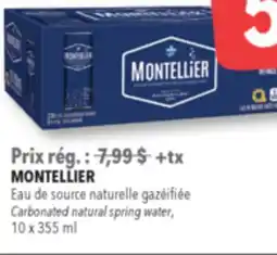 Familiprix MONTELLIER Carbonated natural spring water, 10x 355ml offer