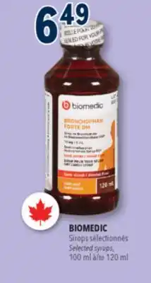 Familiprix BIOMEDIC, Selected syrups, 100ml to 120ml offer
