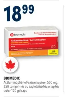 Familiprix Biomedic extra strength acetaminophen tablets for adults 250un offer