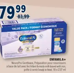 Familiprix ENFAMIL A+ NeuroPro Gentlease, Infant formula milk-based with iron, ready to feed, 18 x 237 ml offer