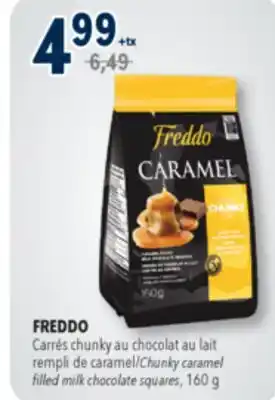 Familiprix FREDDO, Chunky caramel filled milk chocolate squares, 160 g offer