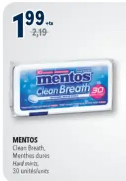 Familiprix MENTOS Clean Breath Hard mints, 30 unités offer