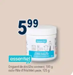 Familiprix Essentiel Zinc ointment, 100g or Ihle's paste, 125g offer