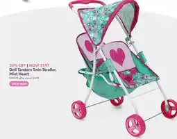 Toys R us Doll Tandem Twin Stroller, Mint Heart offer
