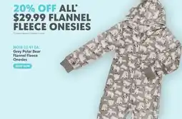 Toys R us Grey Polar Bear Flannel Fleece Onesies offer