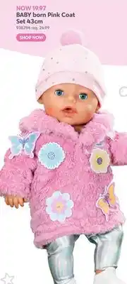 Toys R us BABY born Pink Coat Set 43cm offer