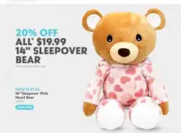 Toys R us 14 Sleepover Pink Heart Bear offer