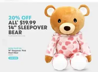 Toys R us 14 Sleepover Pink Heart Bear offer