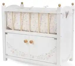 Toys R us 2-in-1 Wooden Doll Cot with Cabinet offer