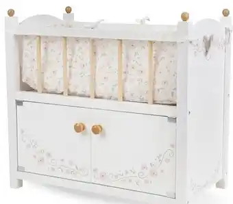 Toys R us 2-in-1 Wooden Doll Cot with Cabinet offer