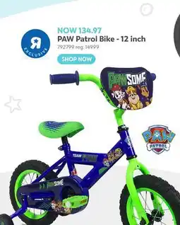 Toys R us PAW Patrol Bike - 12 inch offer