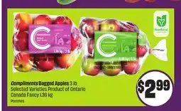 Chalo FreshCo Compliments Bagged Apples 3 lb Selected Varieties Product of Ontario Canada Fancy 1.36 kg offer