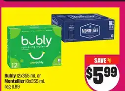 Chalo FreshCo Bubly 12x355 mL or Montellier 10x355 mL offer