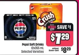Chalo FreshCo Pepsi Soft Drinks 12x355 mL Selected Varieties offer