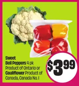 Chalo FreshCo Sweet Bell Peppers 4 pk Product of Ontario or Cauliflower Product of Canada, Canada No. 1 offer