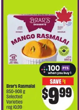Chalo FreshCo Brar's Rasmalai 850-908 g Selected Varieties offer