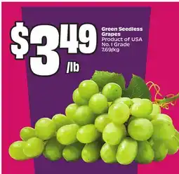 Chalo FreshCo Green Seedless Grapes Product of USA No. 1 Grade 7.69/kg offer