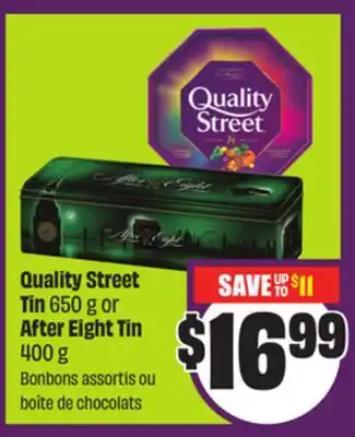 Chalo FreshCo Quality Street Tin 650 g or After Eight Tin 400 g offer