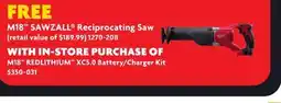 Home Hardware M18 SAWZALL Reciprocating Saw offer