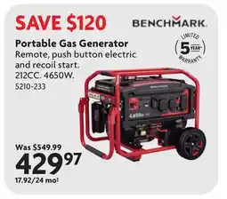 Home Hardware Portable Gas Generator offer
