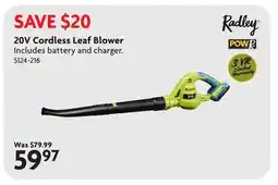 Home Hardware 20V Cordless Leaf Blower offer