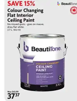 Home Hardware Colour Changing Flat Interior Ceiling Paint offer