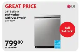 Home Hardware 24 Built-In Dishwasher with QuadWash offer