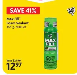 Home Hardware Max Fill Foam Sealant offer