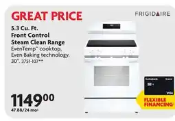 Home Hardware 5.3 Cu. Ft. Front Control Steam Clean Range offer