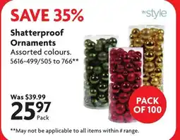 Home Hardware Shatterproof Ornaments offer