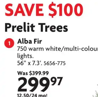 Home Hardware Prelit Trees - Alba Fir offer