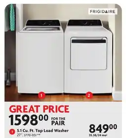 Home Hardware 5.1 Cu. Ft. Top Load Washer offer