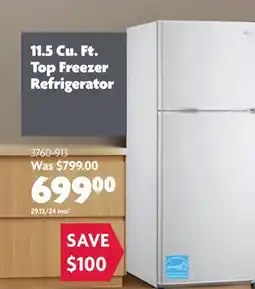 Home Hardware 11.5 Cu. Ft. Top Freezer Refrigerator offer