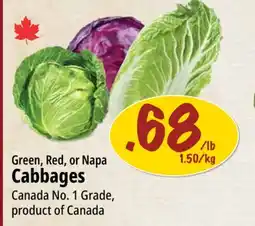 Farm Boy Green, Red, or Napa Cabbages offer