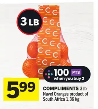 Foodland COMPLIMENTS 3 lb Navel Oranges offer