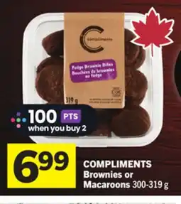 Foodland COMPLIMENTS Brownies or Macaroons offer