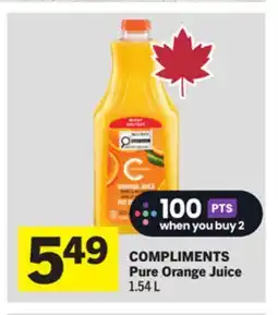 Foodland COMPLIMENTS Pure Orange Juice offer