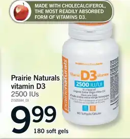 Fortinos PRAIRIE NATURALS VITAMIN D3, 180 SOFT GELS offer