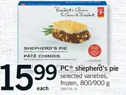 Fortinos PC SHEPHERD'S PIE, 800/900 G offer