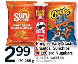 Fortinos PRINGLES PARTY STACK, CHEETOS, SUNCHIPS OR LECLERC NUGABARS, 170-285 G offer