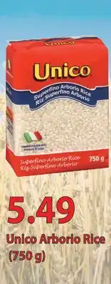 Fortinos UNICO ARBORIO RICE, 750 G offer