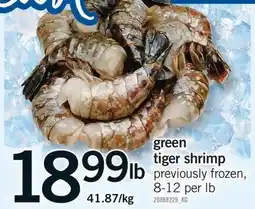 Fortinos GREEN TIGER SHRIMP offer