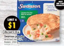Fortinos SWANSON POT PIES, 200 G offer