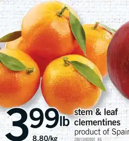 Fortinos STEM & LEAF CLEMENTINES offer
