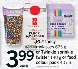 Fortinos PC FANCY MOLASSES, 675 G OR TWINKLE SPRINKLE TWISTER, 140 G OR FOOD COLOUR PACK, 40 ML offer