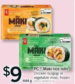 Fortinos PC MAKI RICE ROLLS, 444 g offer