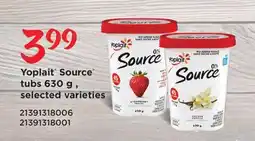 Fortinos YOPLAIT SOURCE TUBS, 630 G offer