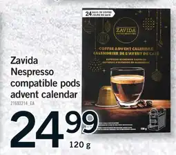 Fortinos ZAVIDA NESPRESSO COMPATIBLE PODS ADVENT CALENDAR, 120 G offer