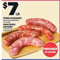Independent Grocer PORK SAUSAGES offer